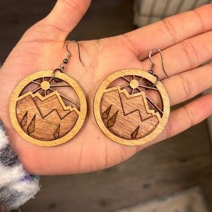 Wooden Mountain earrings